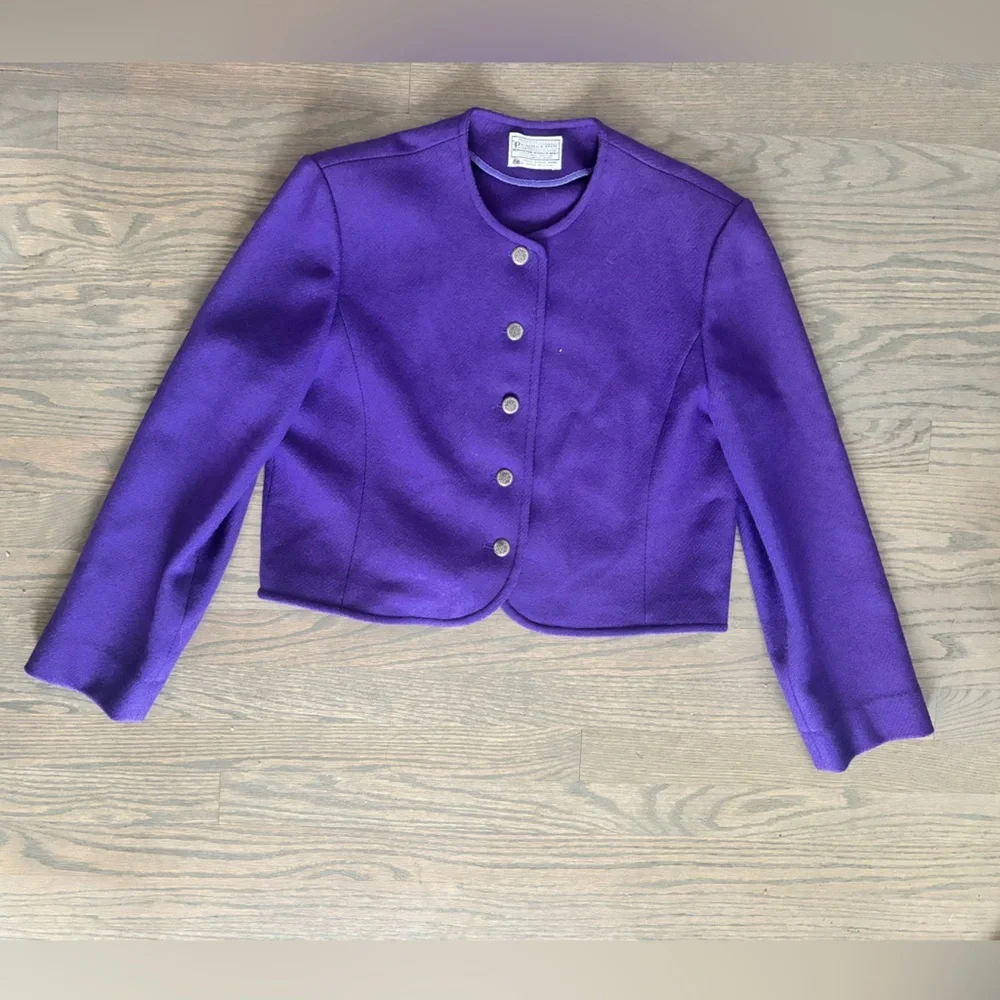 VINTAGE Pendleton Women’s Crop 100% Virgin Wool Jacket women’s size 14